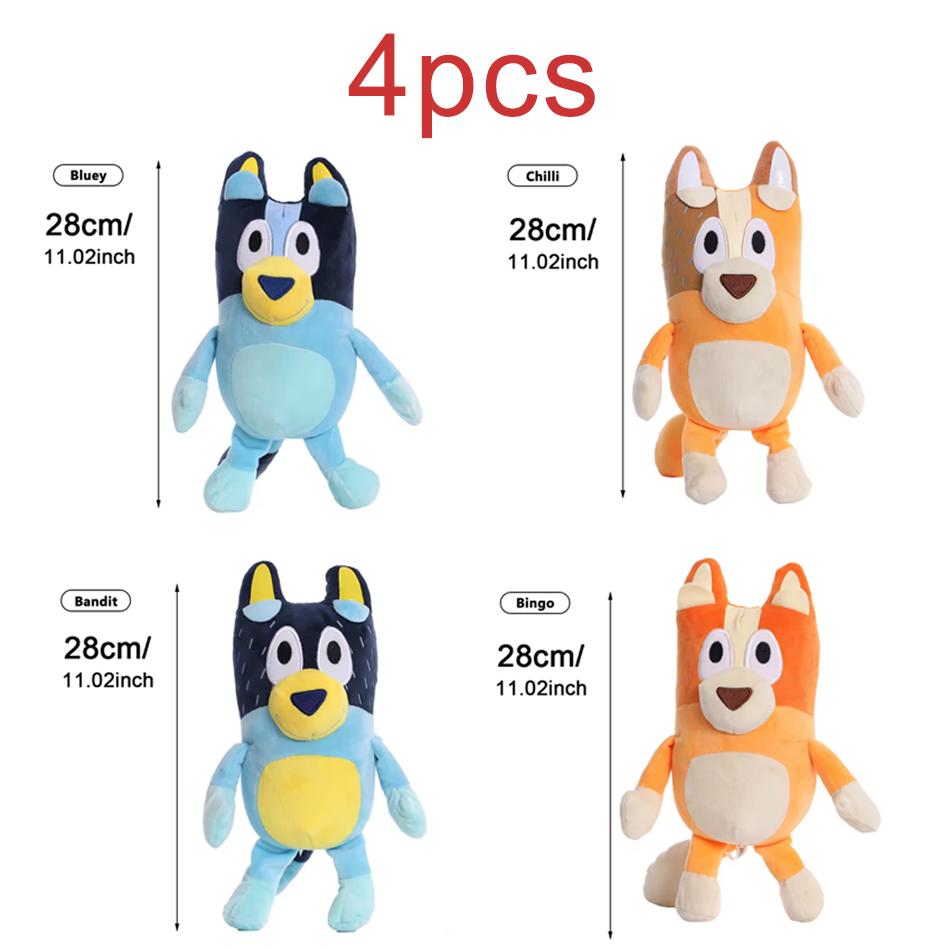 Cute Bluey Bingo Plush Toy Soft Cartoon Dog Doll Kids Festival Gifts Family Plush Toys