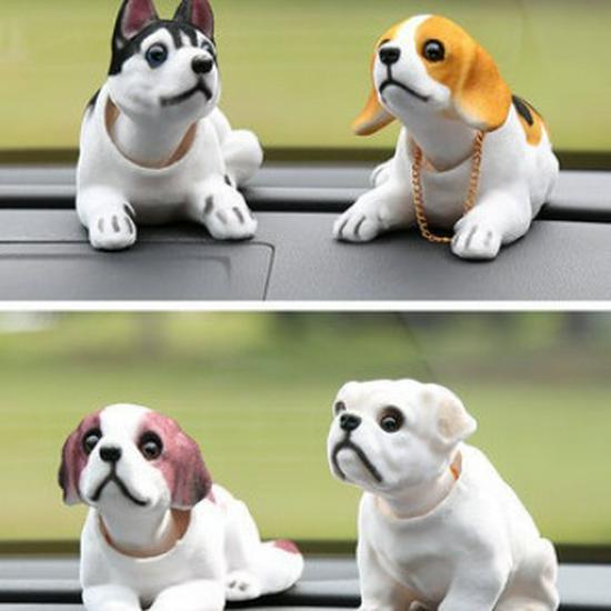Creative Shaking Head Dog Ornament: Cute Car Dashboard Puppy Simulation
