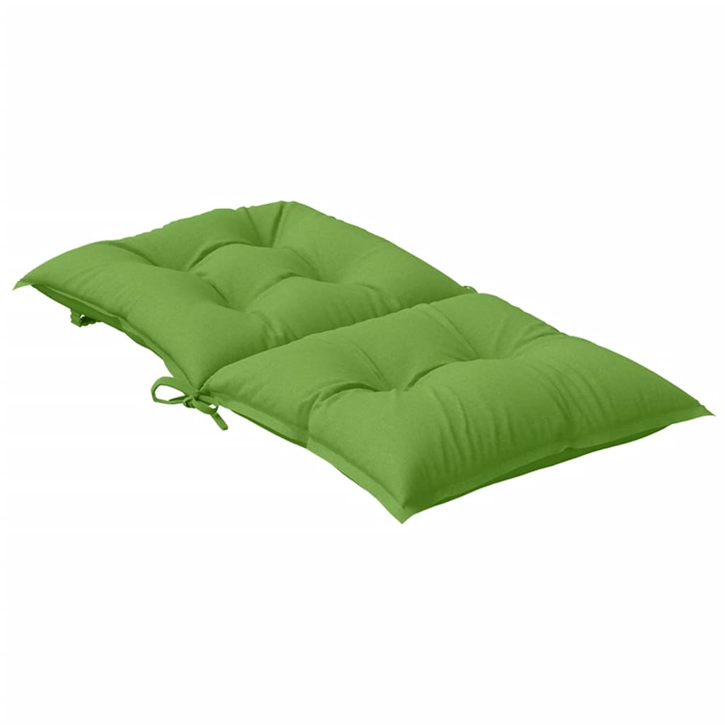 Low Backrest Cushions 4 Pcs. Melange Green 100x50x7 cm Fabric