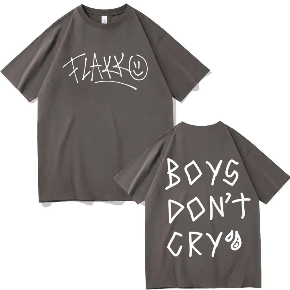 Rels B Flakk Smile Tshirt Boys Dont Cry Letter Print T Shirts Fashion Casual Oversized Short Sleeve Tshirts Unisex Streetwear