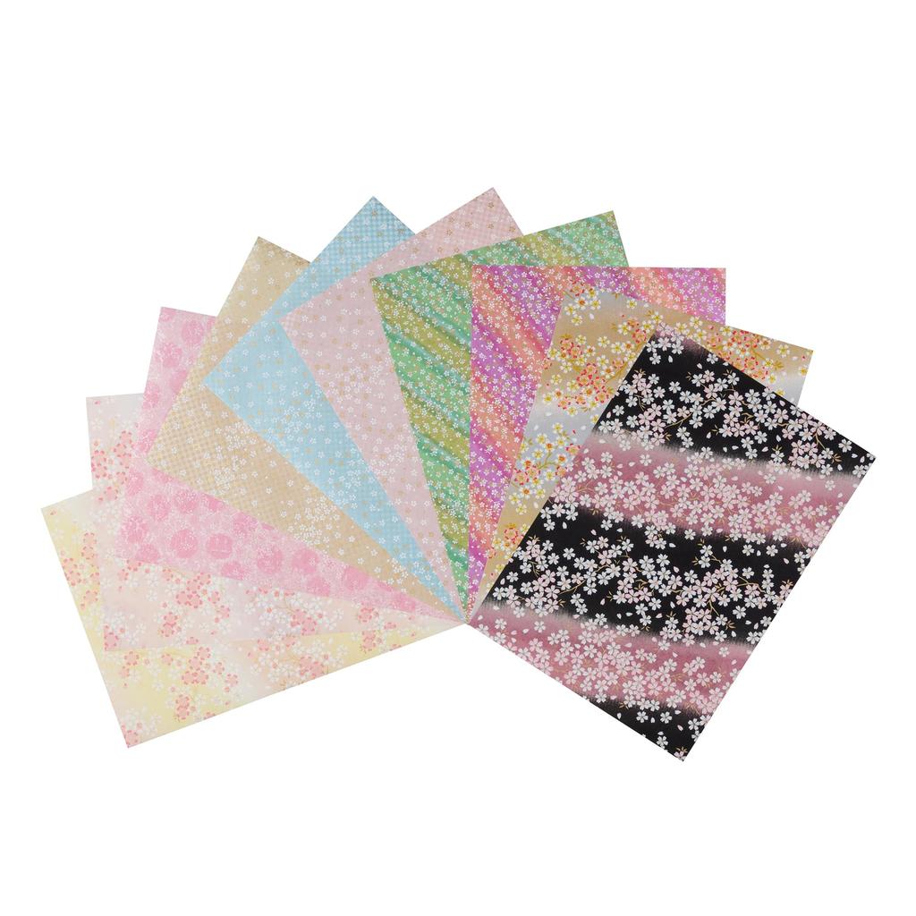 Kawasumi Washi Special Cherry Blossom Chiyogami Yuzen Washi B4 x 10 Patterns Hand-Dyed Paper, Size, 25.7 36.4 cm,