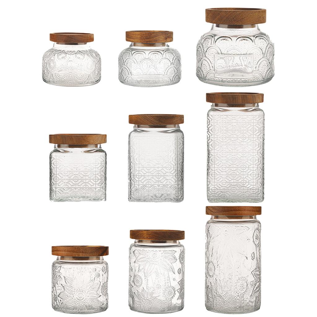Practical Glass Storage Jar Durable Container with Clear Designs Perfect for Home Bakers and Organizing Enthusiasts