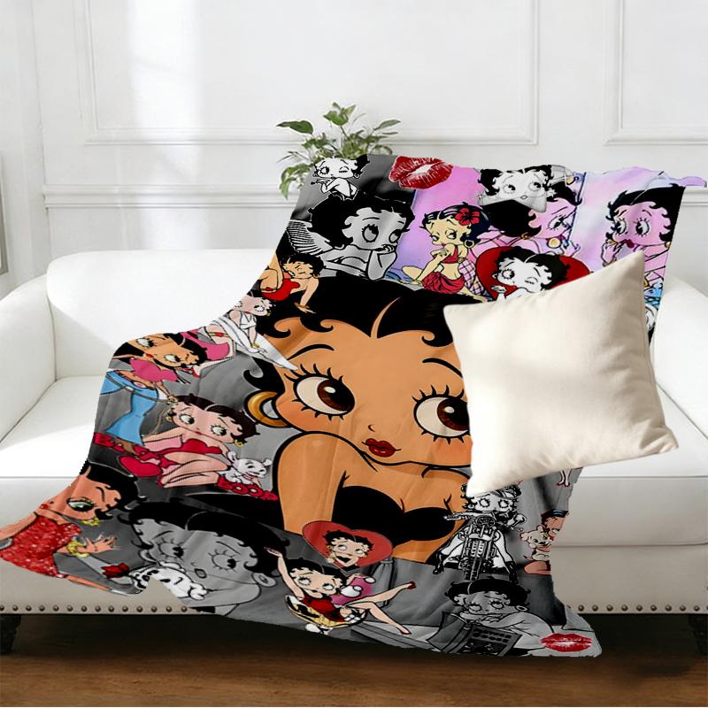 Betty Boop Print Blanket - Soft & Comfortable, for Bedroom, Travel, Sofa, Home Decoration - Birthday Christmas Gift for Friend