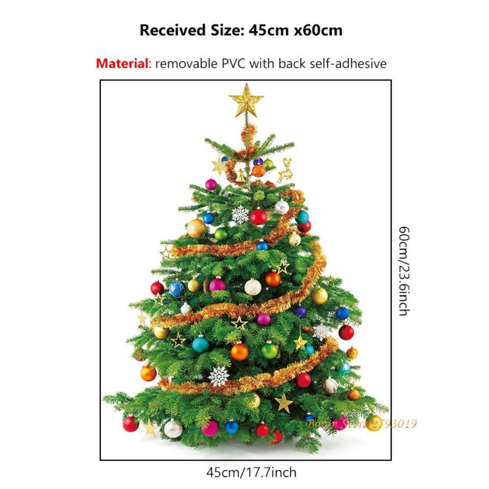 Handmade Christmas Tree Wall Stickers PVC Window Glass Decal Funny Wishing Tree Stickers Christmas