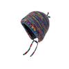 Neue japanische Farbverlauf-Wolle Vintage Farbstreifen Mützen Frauen handgemachte Häkelmütze dicke warme Strickmütze Winter Eimer Hut