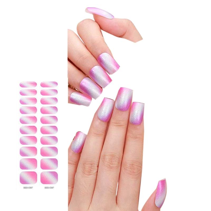 Semi Cured Gels Nails Stickers Nails Polish Strips Korean Style Gels Nails Strips Nails Art Decortions for Party