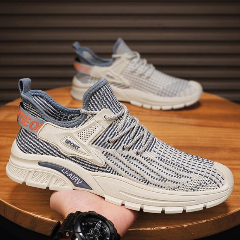 Men's shoes summer breathable deodorant mesh thin mesh shoes men's casual running light soft sole sports trendy shoes