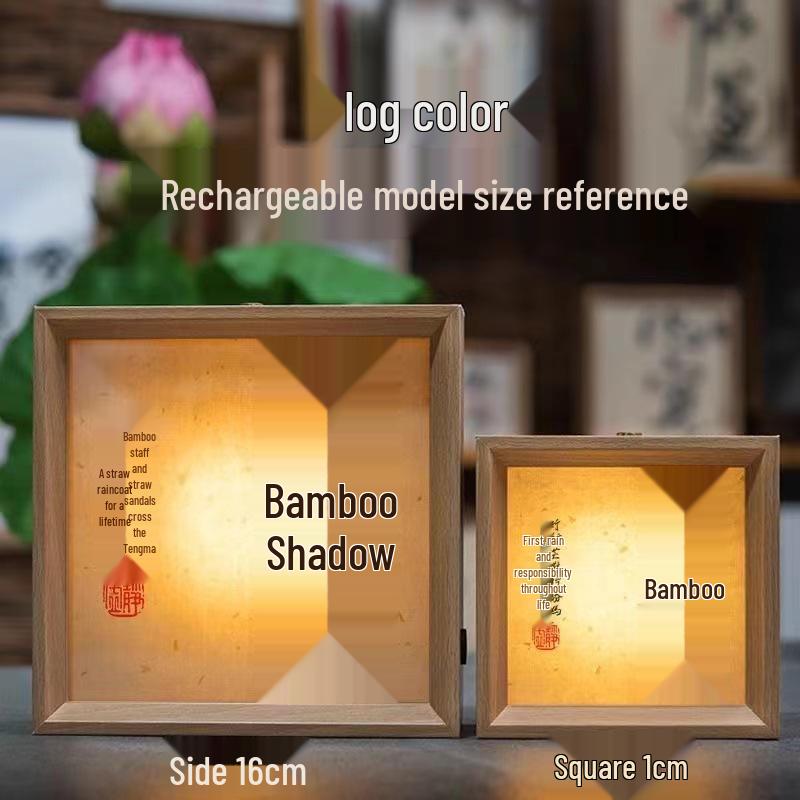 Retro Calligraphy Photo Frame Night Light - Handmade DIY Creative Tabletop Decor & Custom Gift