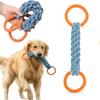 Bite-Resistant Double-Ring Dog Rope Toy Cotton Blend Durable Dog Toy  Tug Play