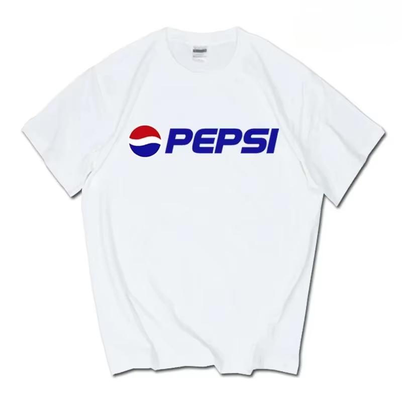Современный дизайн Pepsi Cola и Sprite Coca-Cola Футболка 2026 Лето Новая Мужская Женская Оверсайз Высокое Качество Y2K Хлопковая Футболка 4XL