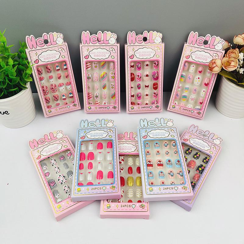 Children's Wearable Custom Nail Stickers - Cute European & American Jelly Glue Fingernail Tips