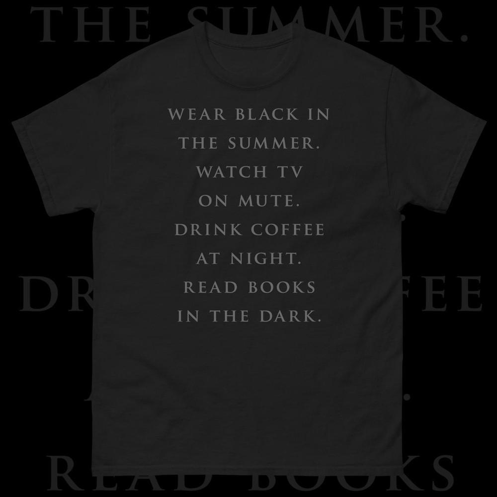 

Контрастная рубашка Черный на черном Готика Ну Готика Эмо Футболка Полностью черная Футболка Унисекс 2XL