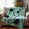 Minimal White Ghost Soft Flannel Blanket Breathable Warm Throw for Office Car Sofa Kids Room Birthday Xmas Gift