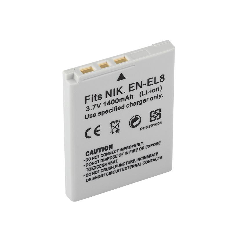High-Capacity EN-EL8 Battery for Nikon Digital Cameras - Lithium DSLR Compatible