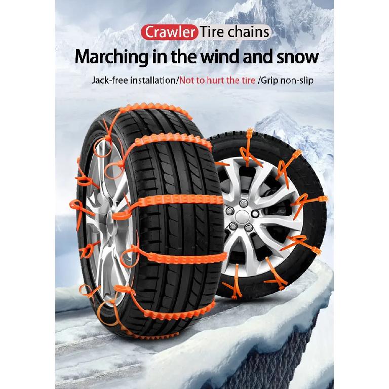 10Pcs Anti Skid Snow Chains Anti Slip Car Winter Tire Wheels Chains 2 3 Grooves for Winter Outdoor Snow Tire Emergency