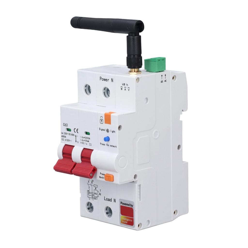 Smart Circuit Breaker WIFI 2P 63A APP Remote Control Metering Circuit Breaker for