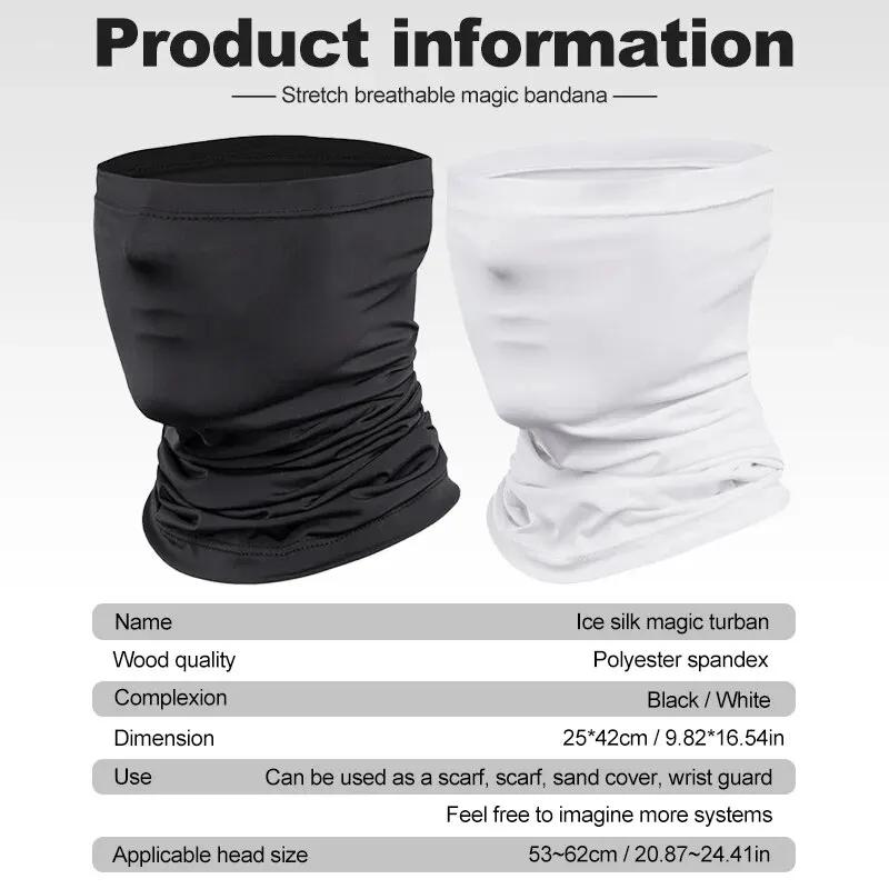 Cycling Face Mask Ice Silk Sweat-Absorbing Breathable Fishing Training Sport UV Face Scarf Neck Gaiter Summer Face Bandana