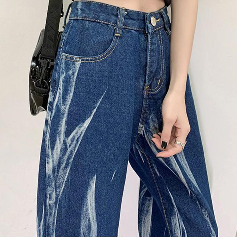 Blugi skinny cu talie înaltă Pantaloni largi, drepți, cu picioare largi, ocazional pentru femei