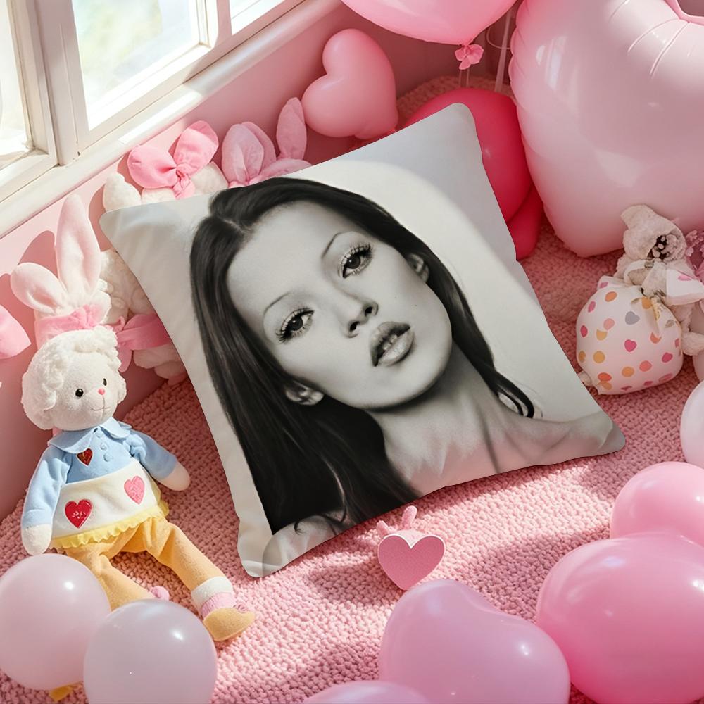 Fashion Modern Actor K-Kate Moss Cushion Cover Pattern Printed Pillowcase for Living Room Sofa Cushion Cover & Bedroom Decor