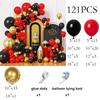 Guirlande Arche Ballons Noir Rouge Kit Ballons Métalliques Dorés Décoration Fête Prénatale Mariage Anniversaire Remise de Diplôme Fête d'Anniversaire