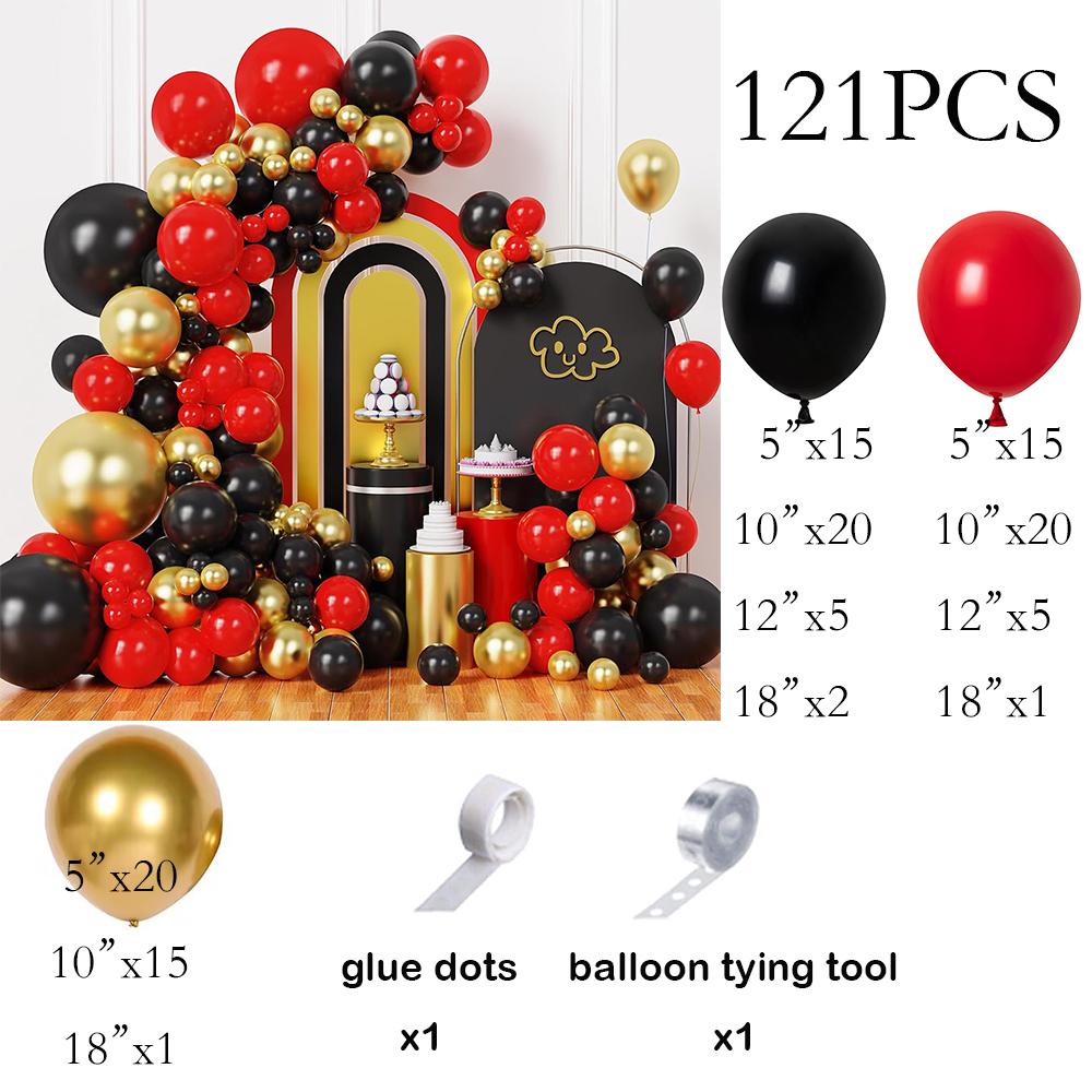 

Black Red Balloons Garland Arch Metallic Gold Balloon Kit Baby Shower Wedding Anniversary Graduation Birthday Party Decoration AS Picture