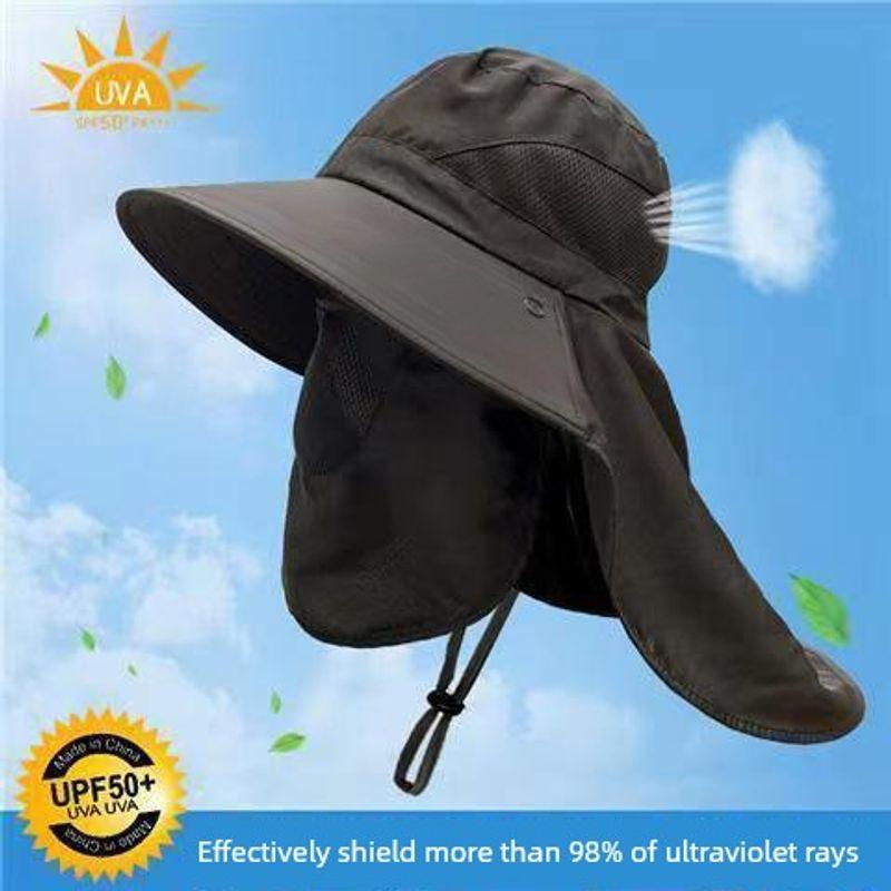

Sun Hat Men s Fishing Hat Summer Fisherman Hat Outdoor Hiking Sun Hat Face Cover Ultraviolet-Proof Sun Hat Black One size