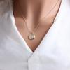 Japanese and Korean wind, star and moon diamond pendant, clavicle chain, light luxury, full diamond disc clavicle chain, personalized design necklace.