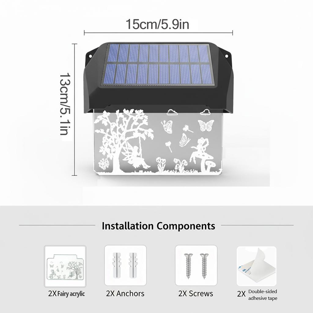 2/4pcs Solar Fence Lights Outdoor 10 Colors Change 3D Fairy Butterfly Art LED Wall Lamp Waterproof Garden Decor for Patio Yard