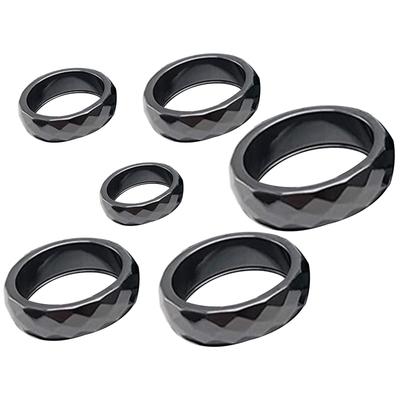 Unisex Angstring Hämatit Magnetring Hämatitstein Bandring Therapie