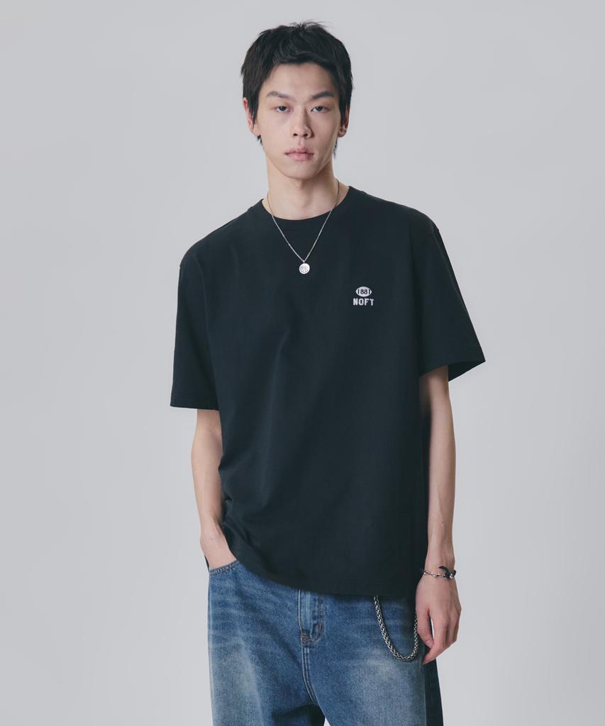 NOT ONLY FOR TODAY Noft Numberball Embroidered Short Sleeve T-Shirt [Black]
