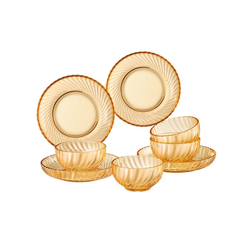 DESLON Amber Series Glass Tableware 8-Piece Set