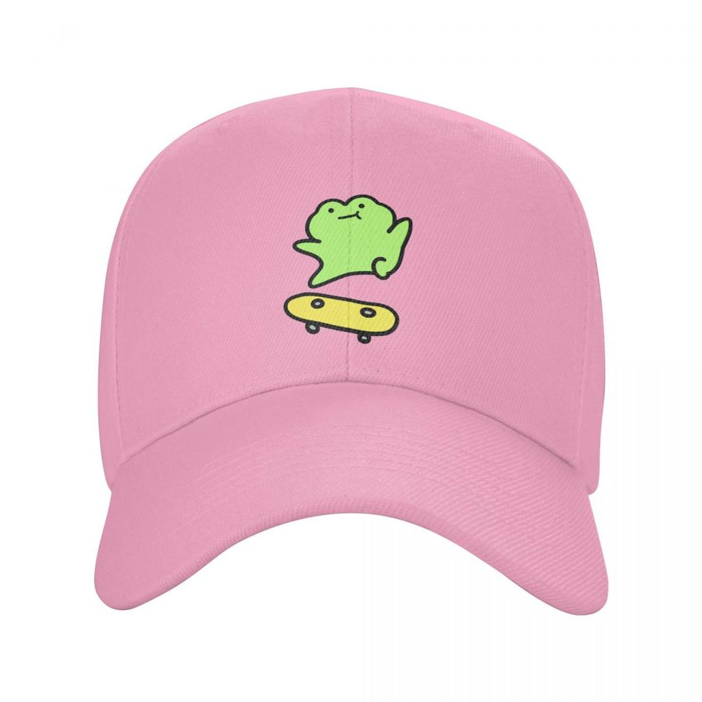 Unisex Baseball Hats Cartoon Cute Frog Playing Skateboard Outdoor Streetwear Hats Sports Baseball Caps Hip Hop Cap Casquette
