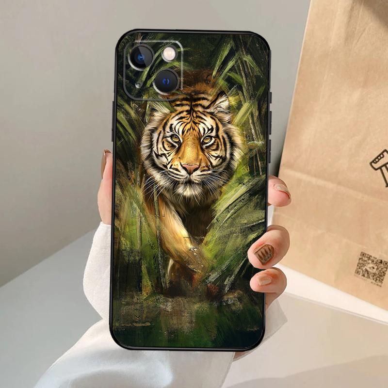 Animal Tiger Phone Case For iPhone 17 Air 16 15 14 13 12 11 Pro Max 12 13 mini 15 16 Plus 16e Cover Coque