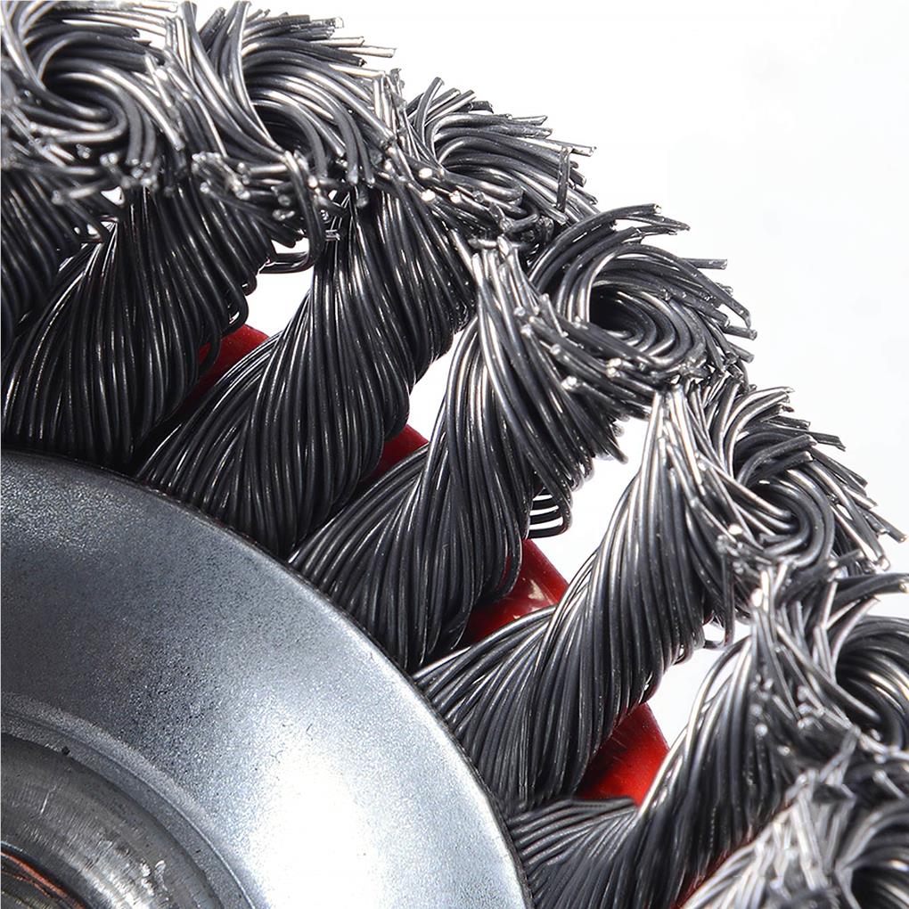 Gezopfte Drahtbürste Gewindeaufnahme Knoten Tragbare Winkelschleifer-Zopfbürsten Rostentfernungswerkzeuge für Außen