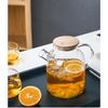 Transparent Borosilicate Glass Teapot Heat Resistant Water Jug Large Capacity Water Kettle for Home Flower Tea Juice 1-1.5-1.8L
