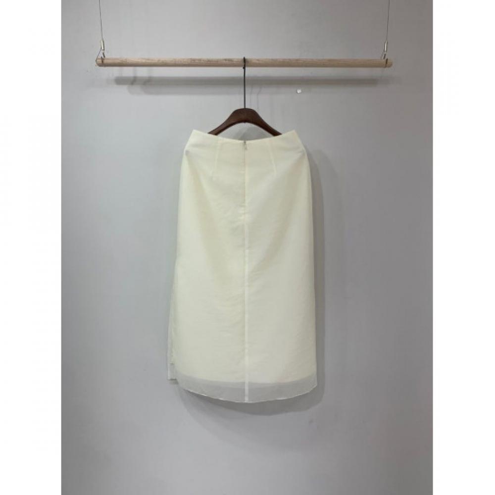 C S In THe Room  Sm  Oz baSraCk SHeer Layered H lIne Long Skirt 3Color
