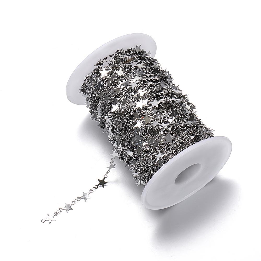 

Женское золотое ожерелье-цепочка со звездой из нержавеющей стали - Компонент для изготовления бижутерии своими руками, не тускнеющий 1 meter серебряный