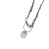 Women's Double Layered Square Pendant Titanium Necklace