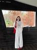 Women's Plus-Size Pure Cotton Long-Sleeve White T-Shirt - Trendy American Brand, High-Quality, Loose Fit, 2025 Autumn Collection