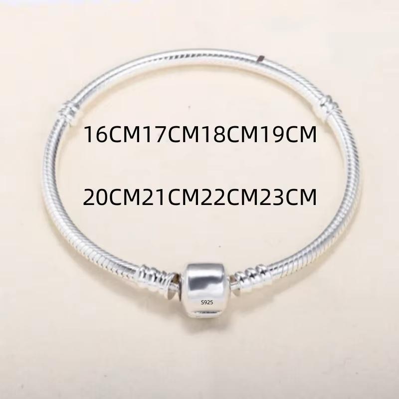 Handmade Original Fine Jewelry 925 Silver Charm Bracelet Soft and Smooth Snake Bone Bracelet for Women