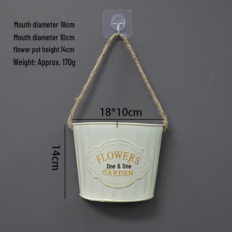 Wall-Mounted Iron Flower Pot Basket - Simple Balcony Decor