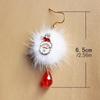 1Pair Stylish Santa Claus Jingle White Crystal Pendant Earrings for Women Christmas Gift Jewelry.