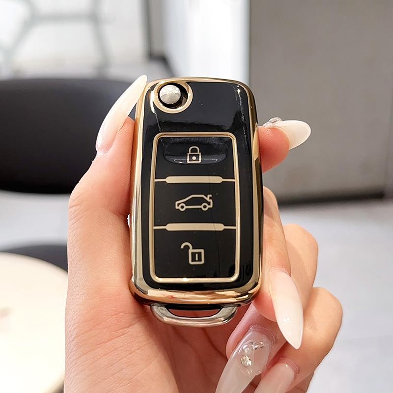 TPU Protection Bag for VW Volkswagen Polo Tiguan Passat Golf Jetta Lavida Skoda Octavia Car Key Case Car Key Full Cover
