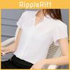 Elegant Women Casual Short Sleeves Chiffon Shirt For Summer Office And Formal Wear