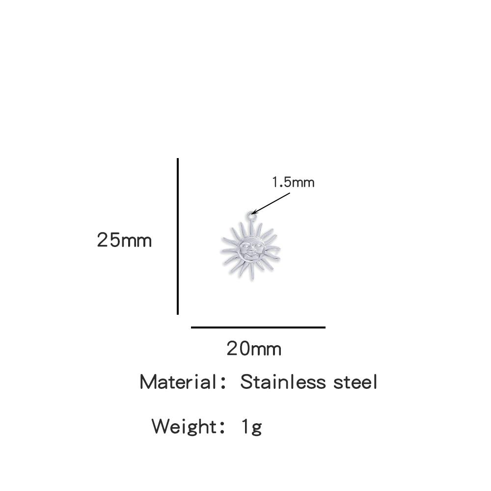 

5pcs Gold Plated Stainless Steel Smiling Sun Moon Charms for Jewelry Connectors Earrings Making Supplies DIY Necklace Bracelet