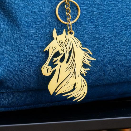 Keychain Hollow Horse Head Charm Key Chain Decorative Good Luck Key Holder Backpacks Handbags Car Key Accessories