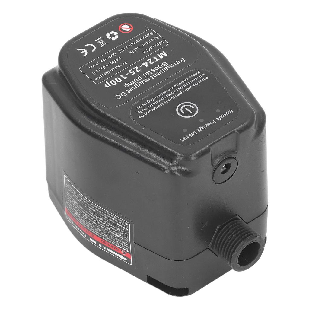 Boosterpump Borstlös DC-motor Automatisk Permanentmagnet för Hem Slangbevattning 100W 24V Svart