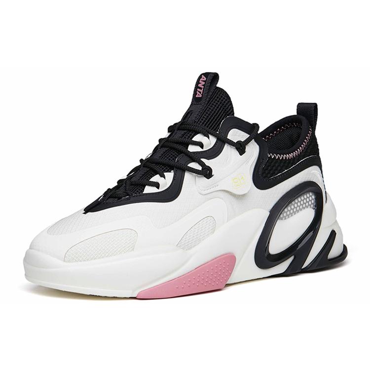 New Anta AT91 Slip Resistant Cushioning Wear Resistant Low Top Skateboard Shoes Women's White Black 122218072-2