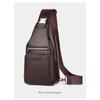 Men's PU Leather Chest Bag - Large Capacity Crossbody Sling Bag,Shoulder Bag, Adjustable Shoulder Strap for Travel & Outdoor Use