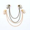 New Brooches Punk Skull Shirt Collar Pins Retro Fashion Men and Women Steampunk Charm Palm Universal Retro Chain Brooch